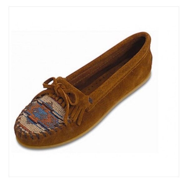 Minnetonka Arizona Kilty Suede Wms Moccasin Size 7 - Picture 1 of 10